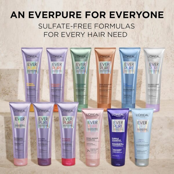 L'Oreal Paris Thickening Sulfate Free Shampoo and Conditioner, Thickens + Strengthens Thin, Fragile Hair, EverPure, 1 Hair Care Kit
