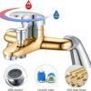 Rehomthy Bath Mixer Tap with Shower Head and Hose, Modern Round Monobloc Single Bath Tap with Shower Kit, Chrome
