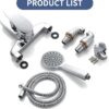Rehomthy Bath Mixer Tap with Shower Head and Hose, Modern Round Monobloc Single Bath Tap with Shower Kit, Chrome
