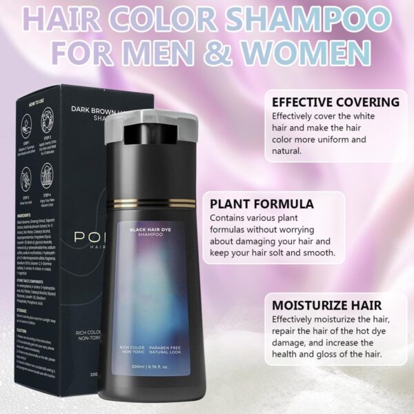 Hair Dye Shampoo, Hair Color,Hair Care Instant Dye Shampoo, Natural Hair Color Shampoo for Gray Hair Coverage (Light Brown)