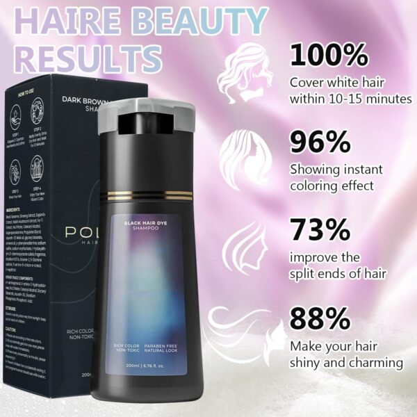 Hair Dye Shampoo, Hair Color,Hair Care Instant Dye Shampoo, Natural Hair Color Shampoo for Gray Hair Coverage (Light Brown)