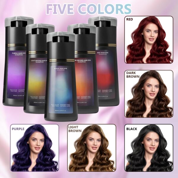 Hair Dye Shampoo, Hair Color,Hair Care Instant Dye Shampoo, Natural Hair Color Shampoo for Gray Hair Coverage (Light Brown)