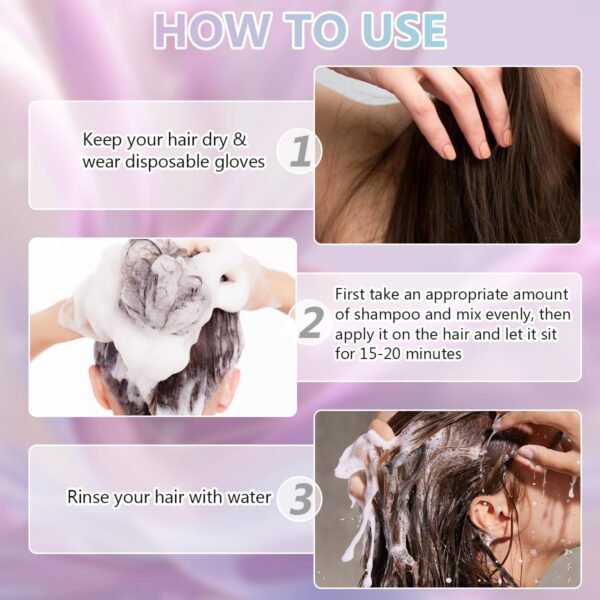 Hair Dye Shampoo, Hair Color,Hair Care Instant Dye Shampoo, Natural Hair Color Shampoo for Gray Hair Coverage (Light Brown)