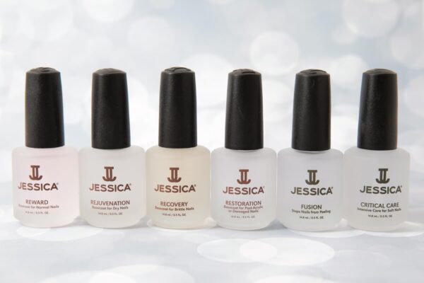 JESSICA Rejuvenation Base Coat, Nail Varnish for Dry Nails, Strengthens and Conditions, Enriched with Vitamin E, Aloe Vera, and Jojoba, 14.8 ml