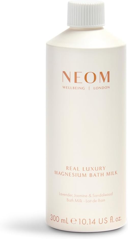 NEOM- Magnesium Bath Milk, 300ml (Real Luxury) | Lavender, Jasmine & Sandalwood | Organic Oil & Vitamin E | Moisturise & Nourish