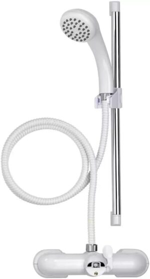 Croydex Bath Shower Mixer Set White & Chrome, 430mm, (AB220022)