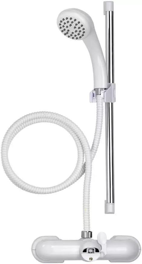 Croydex Bath Shower Mixer Set White & Chrome, 430mm, (AB220022)