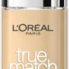 L'Oreal Paris True Match Liquid Foundation, Skincare Infused with Hyaluronic Acid, SPF 16, Available in 40 Shades, 1.W Golden Ivory, 30 ml