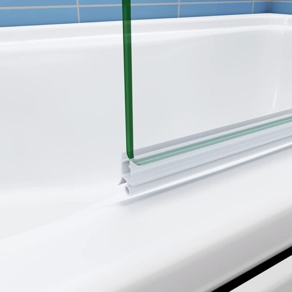 1000x1500mm Chrome Pivot Bath Shower 6mm Glass Screen with Shelve&Towel Rail