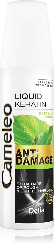 Cameleo - Liquid Keratin - Extremely Damaged Hair Reconstruction, Intense Regeneration, Heat Protection - Repair Treatment & Care with Keratin - Salt & Paraben Free - 150ml