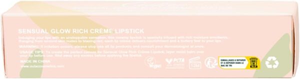 Oulac Nude Moisturising Lipstick - Beige Lip Balm Tinted, Nourishing Lips, Lip Base Primer, Satin Matte Finish, Creamy Texture, Highly Pigmented, With Shea Butter, Vegan Clean Beauty 4g SG01 Bare