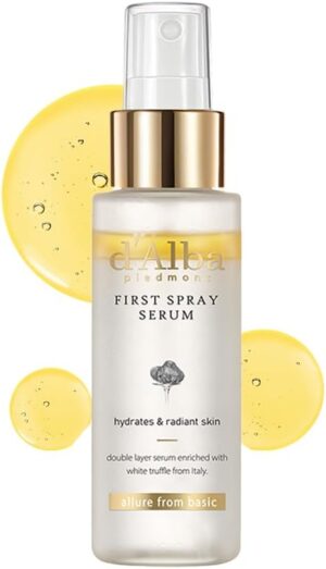 d'alba Italian White Truffle First Spray Serum, Vegan Skin Care, Hydrating Face Moisturizer, Glow Serum for Radiant Skin, All In One Mist, Korean Skin Care (1.69 fl oz.)