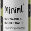 Miniml All Natural Body Wash and Bubble Bath - 500ml Moisturising Coconut Skin Eco Shower Gel Bath Soak - Vegan Friendly High Foam