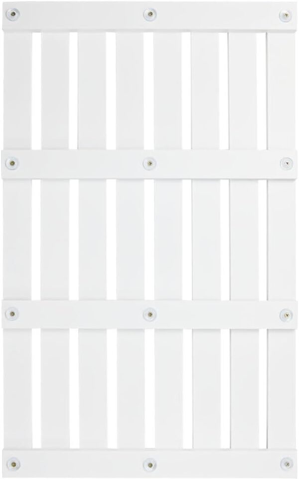 Aggloz | ECO Shower/Bath Floor Mat | Non-Slip Mat with Rubber Plugs | Easy to Clean | Water Resistant Shower Mat | Slatted Duckboard Design | Multipurpose Bath Mat | 61 x 37 cm (Colour-White)