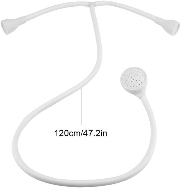 Fdit 1.2M Double Tap Connection Push On Bath Sink Shower Head Handheld Showers Hose Water Spray Pet Hair Dresser G1/2" Connector Thread