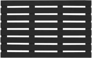 Unibos | Premium Rectangular Wooden Bath Mat | Non Slip – Non Slip Bath/Shower Mat – Easy Clean Non Slip Shower Mats– Comfortable for Feet – Draining Holes – Modern Design (BLACK)