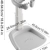 Adjustable Baby Shower Stand with Anti-Slip Base, Hug Bath Tower for Standing Up Themselves, 6-18 Months Toddler Shower Stand Support, Bathing Seat Chair Handle, Free Mother Hands