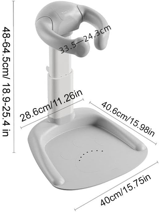 Adjustable Baby Shower Stand with Anti-Slip Base, Hug Bath Tower for Standing Up Themselves, 6-18 Months Toddler Shower Stand Support, Bathing Seat Chair Handle, Free Mother Hands