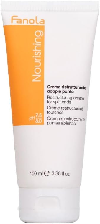 Fanola Restructuring Cream for Split Ends, Hair Cream Treatment to Repair and Prevent Split Ends, Enriched Formula with Keratin and Milk Proteins for Soft and Shiny Hair, 100