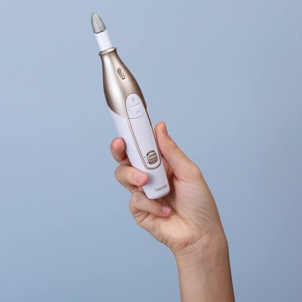 Beurer MP64 Manicure and Pedicure Set, Cordless Electric Nail File with 10 Attachments and Powerful Battery, Precision light, Nail Drill with Storage Case for at-home use