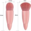 Easy-taken Travel Makeup Brush Set, COSHINE 5pcs Mini Complete Function Cosmetic Brushes Kit (5pcs with mirror)
