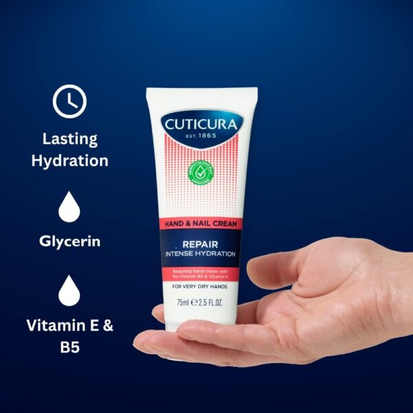 CUTICURA Repair Hand & Nail Cream 75ml, Intense Hydration, Softening, Protect Damaged Skin, Stronger Nails