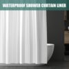 URAQT Shower Curtain Anti Mould, Waterproof PEVA Bath Curtains, Mildew Resistant Bathroom Shower Curtains with 12 Hooks, Plain Colors Bathtub Curtains for Bath Tub Shower Stall, 180 x 180 cm, White