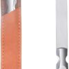 Jaimela Stainless Steel Nail File, Nail File Manicure Tools with Anti-skid Handle and Leather Case, Stainless Steel Nail Care Manicure Tool Accessories for Men Woman