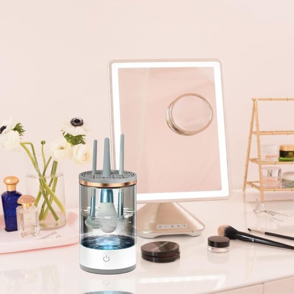 Electric Makeup Brush Cleaner, Cosmetic Brush Cleaner Portable Automatic Makeup Brush Cleaning Tool Fit For All Size Makeup Brush
