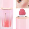 LOPHE Liquid Blush for Cheeks, Soft Cream Liquid Blush Stick With Fine Glitter, Natural-Looking Face Cheek Tint Blush Makeup, Long Lasting Blendable Lightweight Moisturizing Beauty Makeup for Cheeks