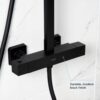 Bristan CRZ SHXDIVCTFF BLK Craze Rigid Riser Bar Mixer Shower, Black
