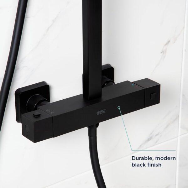 Bristan CRZ SHXDIVCTFF BLK Craze Rigid Riser Bar Mixer Shower, Black