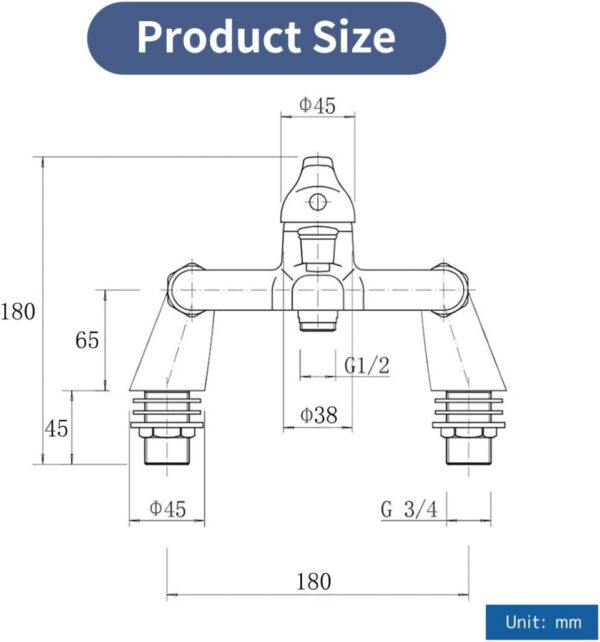 Coleniny Bath Tap with Shower Head and 1.5M Hose, Modern Bath Shower Mixer Tap, Single Lever Bath Mixer Tap Shower Kit for Bathtub and Shower, Bath Filler Mixer Tap Chrome, Solid Brass, 180mm Centres