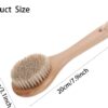 RUIENGCOMM Back Scrubber for Shower Natural Bristles Bath Brush Shower Brush with Short Handle Dry Bath Body Brush with Soft Natural Bristles for Exfoliating Skin