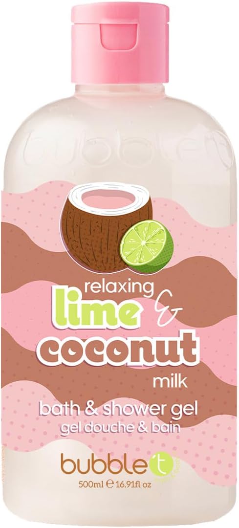 515JecNHtRL._AC_SL1432_.jpg Bubble T Cosmetics Coconut & Lime Smoothie Bath & Shower Gel, Packed with Fruity Extracts to Nourish & Hydrate Skin, 500ml
