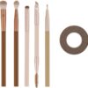 Real Techniques New Nudes Daily Swipe Eye Kit, Makeup Brushes For Eyeshadow, Liner, & Brows, Makeup Tape, For Natural Or Smokey Makeup Look, Synthetic Bristles, Cruelty-Free & Vegan, 7 Piece Set