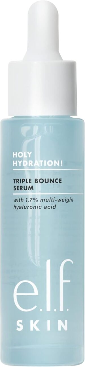 e.l.f. SKIN Holy Hydration! Triple Bounce Serum, 1.7% Hyaluronic Acid Serum For Plump, Bouncy Skin, Great For Hydrating Dry Skin