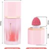 LOPHE Liquid Blush for Cheeks, Soft Cream Liquid Blush Stick With Fine Glitter, Natural-Looking Face Cheek Tint Blush Makeup, Long Lasting Blendable Lightweight Moisturizing Beauty Makeup for Cheeks