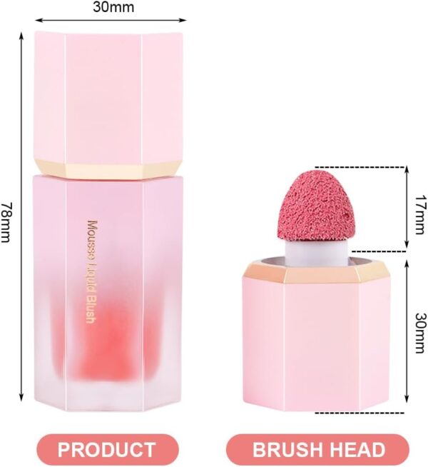 LOPHE Liquid Blush for Cheeks, Soft Cream Liquid Blush Stick With Fine Glitter, Natural-Looking Face Cheek Tint Blush Makeup, Long Lasting Blendable Lightweight Moisturizing Beauty Makeup for Cheeks