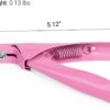 MelodySusie Acrylic Nail Clippers with 15Pcs Magnets Tip Cutters for Fake Gel Nails Sharp Professional Manicure Pedicure with Length Measurement Trimmer Nail Care Tools (Pink)