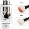 Flohsen Electric Makeup Brush Cleaner, Multi-Functional Cosmetic Brush Cleaner, Portable Automatic Makeup Brush Cleaning Solution With Dryer-Holder, Charger, USB-C cable, Beauty Gift for Women