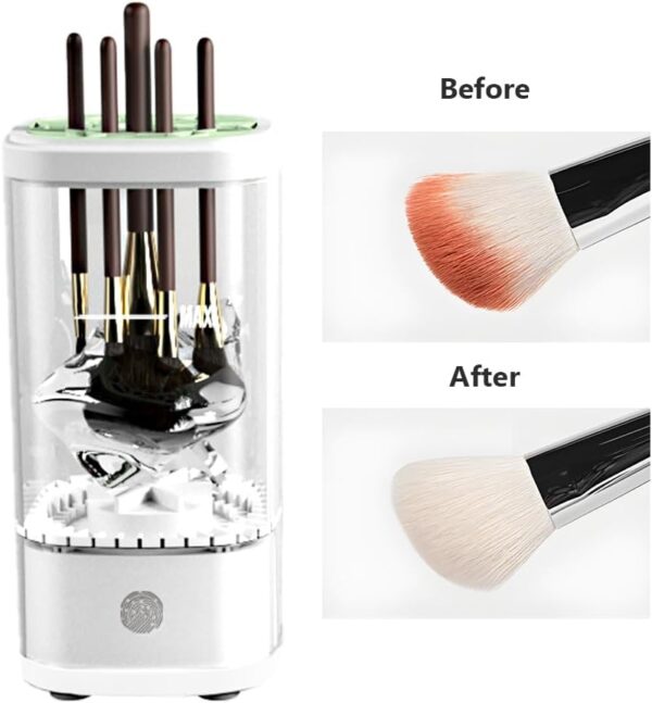 Flohsen Electric Makeup Brush Cleaner, Multi-Functional Cosmetic Brush Cleaner, Portable Automatic Makeup Brush Cleaning Solution With Dryer-Holder, Charger, USB-C cable, Beauty Gift for Women