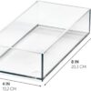 iDesign Storage Drawer from the Signature Series by Sarah Tanno, Rectangular PET Makeup Tray for Beauty Products, Cosmetic Organiser System, Clear/Matte White, 10.2 cm x 20.3 cm x 5 cm