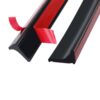 2M Black Silicone Shower Seal Strip,Bath Edging Sealing Strip,Shower Threshold Water Barrier for Wet Room Floor,Bathroom Tile Edge Caulk Trim for Bathtub,Countertop,Kitchen(Two Self-Adhesive Tapes)