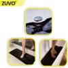 Zuvo Extra-Long Non-Slip Bath Mat (100 x 40 cm, Black) – Anti-Mould, Machine-Washable Shower Mat with Powerful Suction – Ideal for Elderly Kids