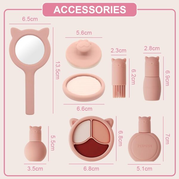 HOTUT Kids Makeup Sets For Girls Toys, 8pcs Silicone Pretend Makeup Toy Set, Girls Toys Children Makeup Set Washable Make Up Set for Little Girls, Childrens Princess Pretend Play Games Toys Presents