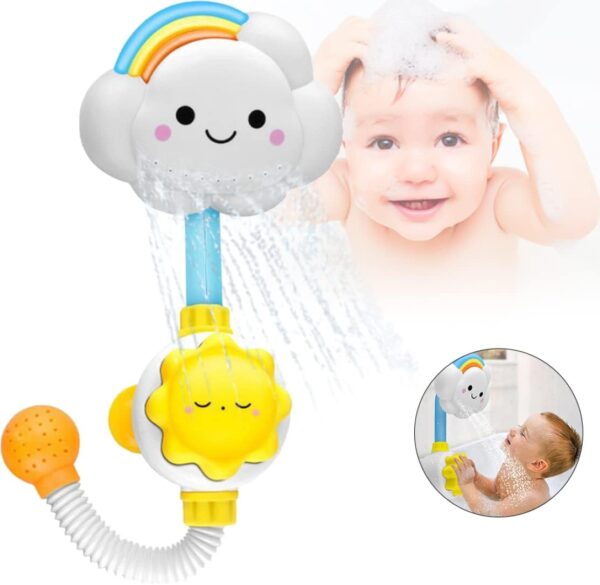 Baby Shower Toy Bath Spray Water Shower Toy for Toddlers Cloud Rainbow Water Faucet for Kids Baby Bath Toys, Tub Toys, Bathtub, Head