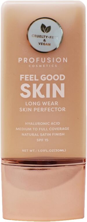 Profusion Cosmetics Lightweight Liquid Foundation for a Flawless and Elegant Radiance, Breathable Makeup for Improves Uneven Skin Tone, Cruelty-Free - Light 210