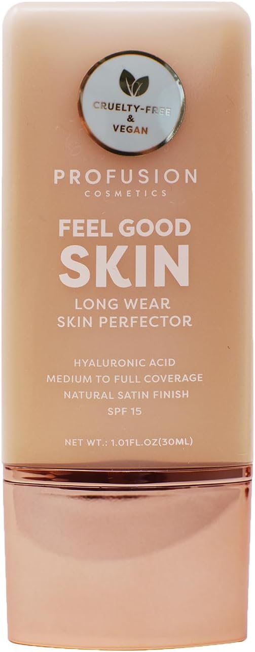 Profusion Cosmetics Lightweight Liquid Foundation for a Flawless and Elegant Radiance, Breathable Makeup for Improves Uneven Skin Tone, Cruelty-Free - Light 210