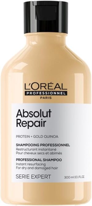 L’Oréal Professionnel | Shampoo, With Protein And Gold Quinoa for Dry And Damaged Hair, Serie Expert Absolut Repair